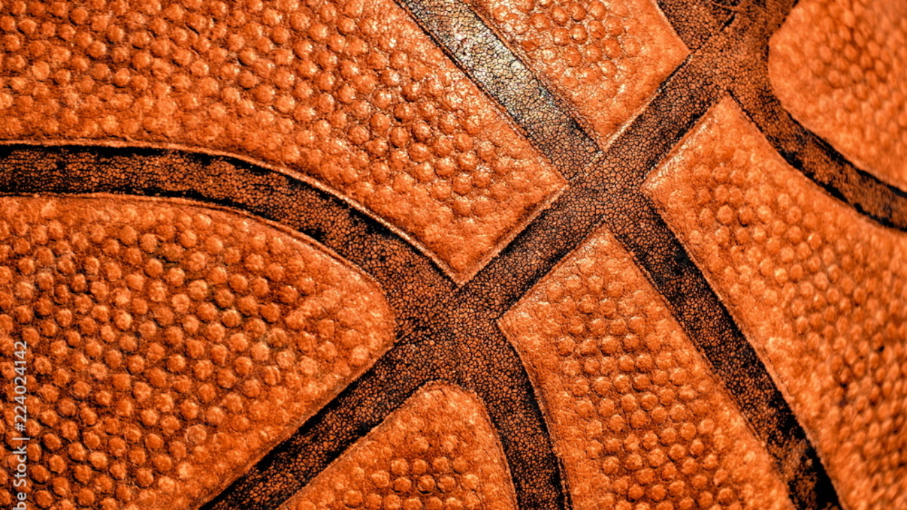 Orange basketball close-up texture